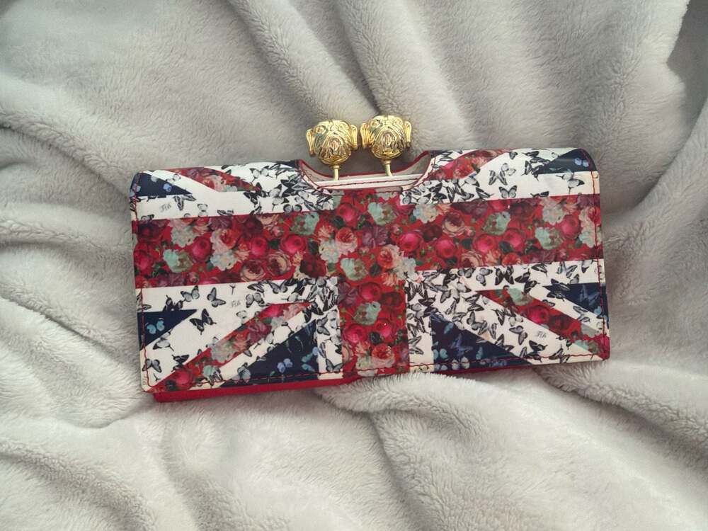 Ted Baker London Floral Union Jack Bulldog Bobble Matinee Wallet